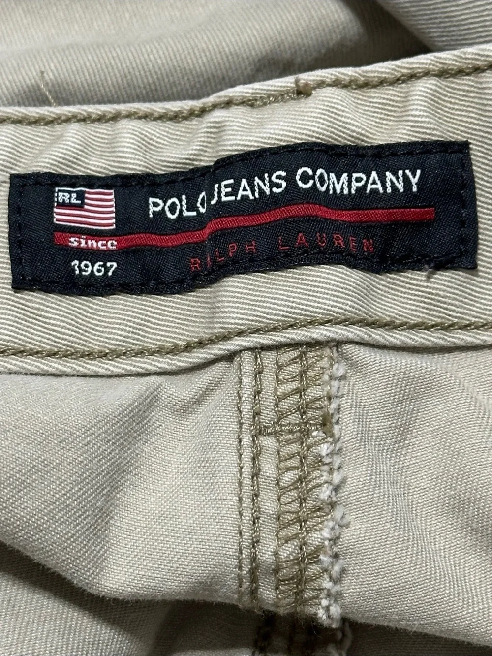 Polo by Ralph Lauren Jeans Men’s Size 40 x 34 Khaki Tan Tab Waist Chino Pants